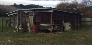 Typical older style deer shed that requires clean zones