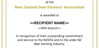 NZDFA Life Membership certificate